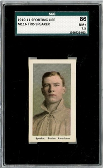 1910-11 M116 Sporting Life Tris Speaker, "300 Subjects" Back - SGC 86 NM+ 7.5 "1 of 2!"